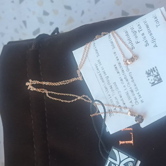 NWT Le Vian Necklace 14K Rose Gold and Chocolate Quartz - Picture 1 of 5